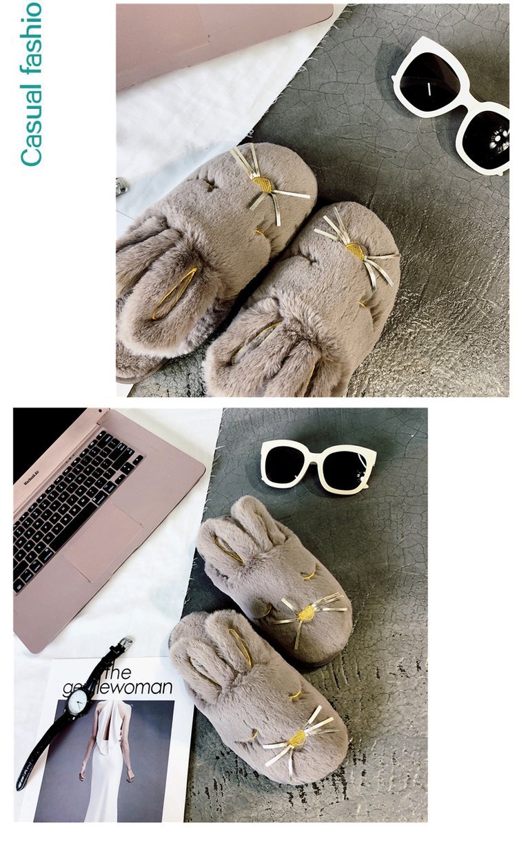 厂家直销新款厚底毛绒棉拖鞋秋冬季家居保暖柔软卡通女士棉拖批发