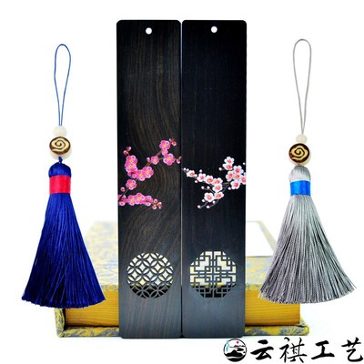 定制創意木制禮品镂空梅花窗棂書簽紅木工藝品企業logo紀念品