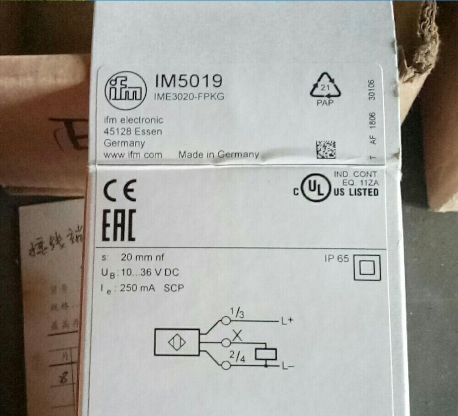 IM5019 电感式传感器 IME3020-FPKG