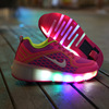 2018 classic Heelys men and women children Parent Child Skating Shoes LED Light shoes student pulley