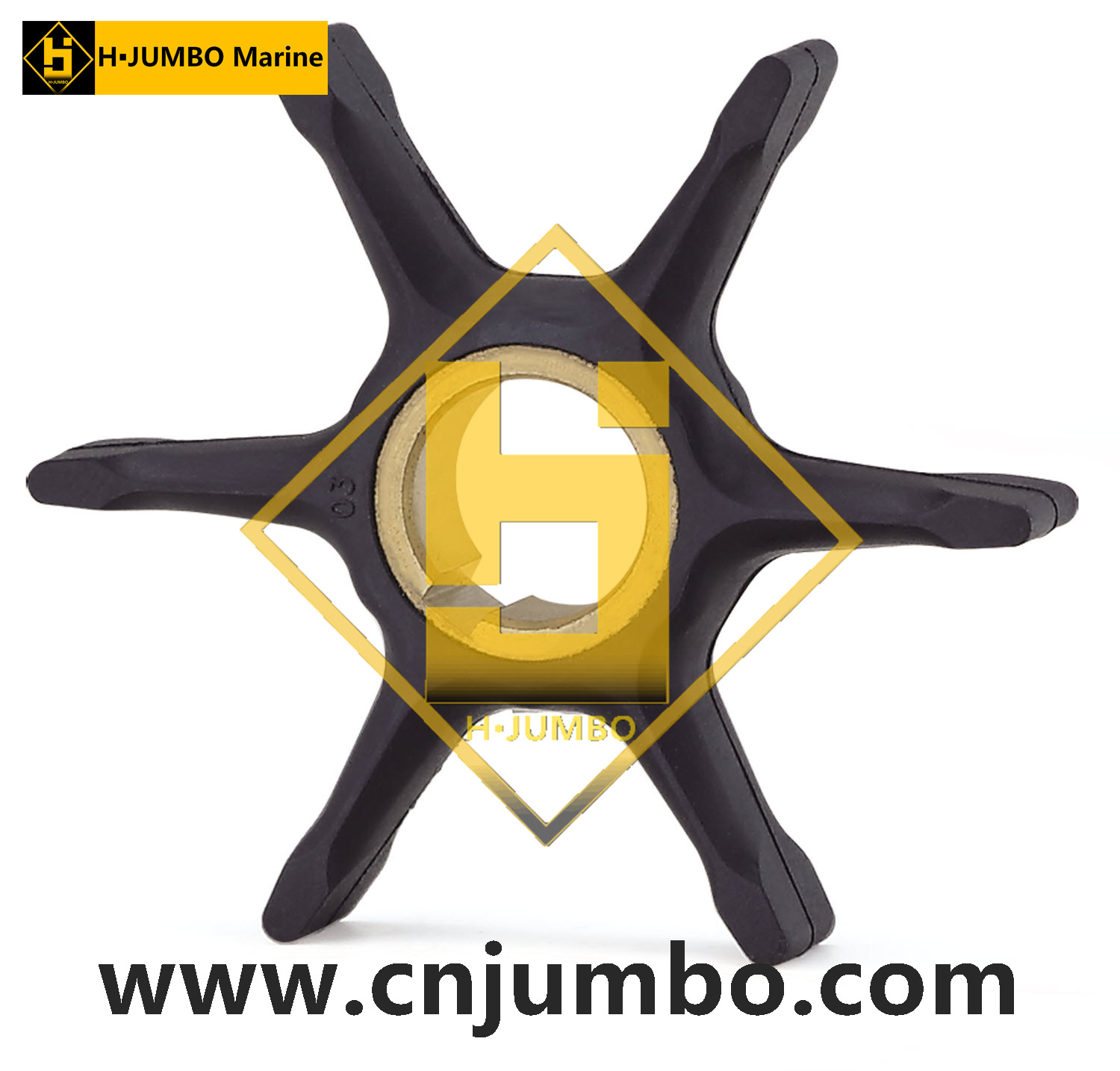 Johnson水泵橡胶叶轮 HJB-J-126B Replace378891/775521/25-40hp