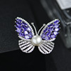 Copper zirconium, brooch from pearl lapel pin, high-end pin, micro incrustation, Korean style