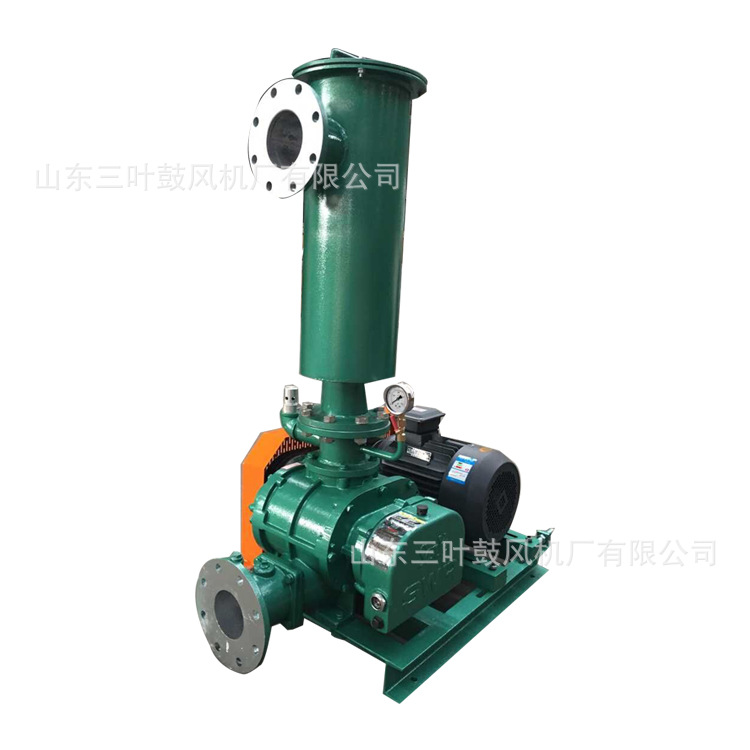 生 产罗茨风机厂家7.5KW山东负压 三叶罗茨鼓风机 沼气增压鼓风机