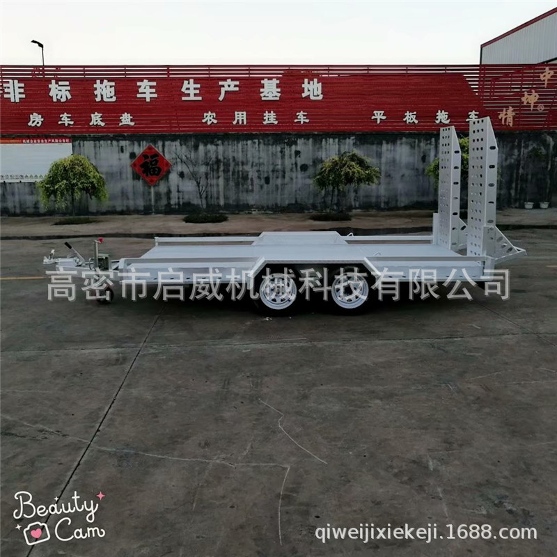 货源供应  3吨 镀锌拖车   挖掘机底盘车  出口运输车厂家供应