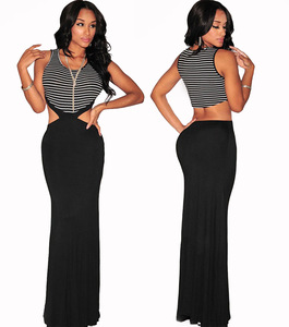 Europe and America New stripes sexy fashion dress