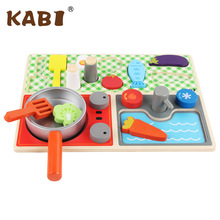 卡比厨房过家家KB14 仿真厨房木制玩具 趣味逼真 妈妈放心0.61