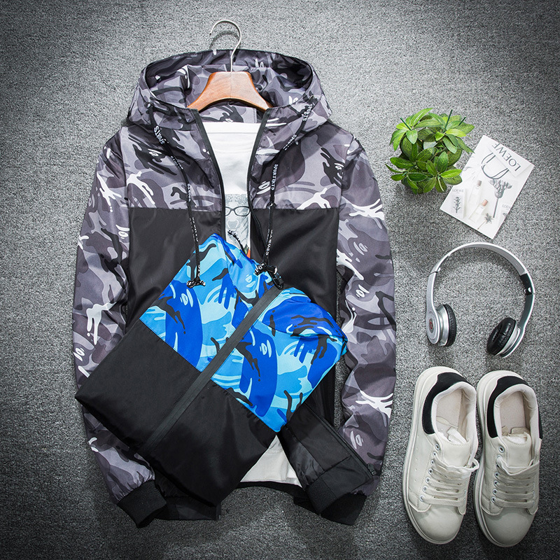 6682 yiqixin primavera y otoño hombres chaqueta de camuflaje chaqueta de los hombres jóvenes casual delgada transfronteriza entrega de una pieza