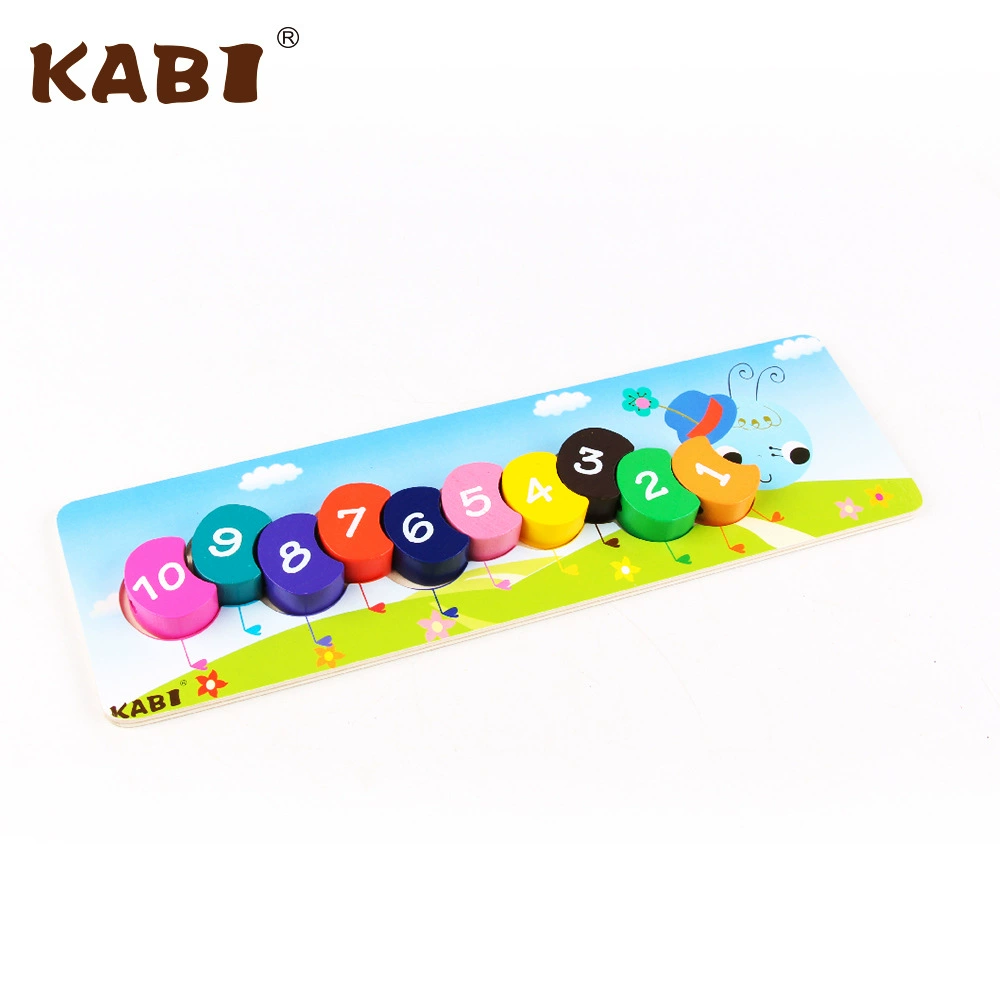Деревянная игрушка Каби, радужная завивка-булыжник with beads, гусеница