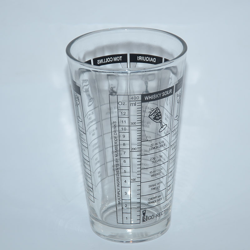 厂家直销调酒美式波士顿玻璃厅杯调酒雪克壶摇壶调酒器带刻度量杯|ru