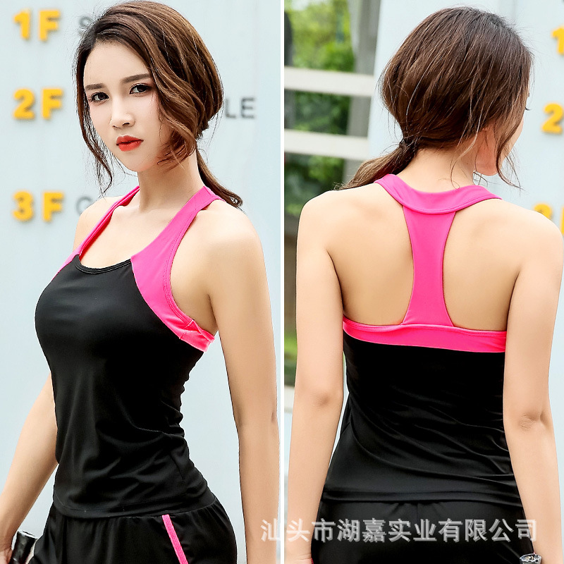 性感瑜伽女士工字美背速干背心健身运动跑步训练长款背心一件代发|ms