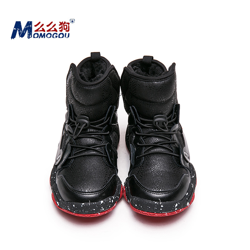 麽麽狗兒童靴子2018冬季新款男童靴中大童冬鞋學生中筒雪地靴棉靴