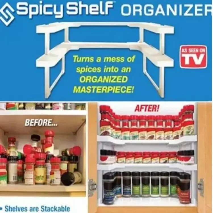 TV新款可调节储物产品spicy shelf 万能置物架 厨房收纳架