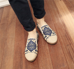 Chinese style men's shoes spring and summer Chinese canvas shoes men's casual shoes fashionable linen shoes Thai style lazy linen shoes