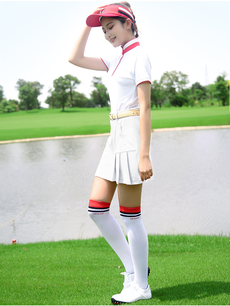 Váy golf nữ xếp ly ngắn mùa hè — QZ038 Màu Đỏ, QZ038 màu xanh lam, QZ038 màu trắng, QZ038 màu xanh hải quân