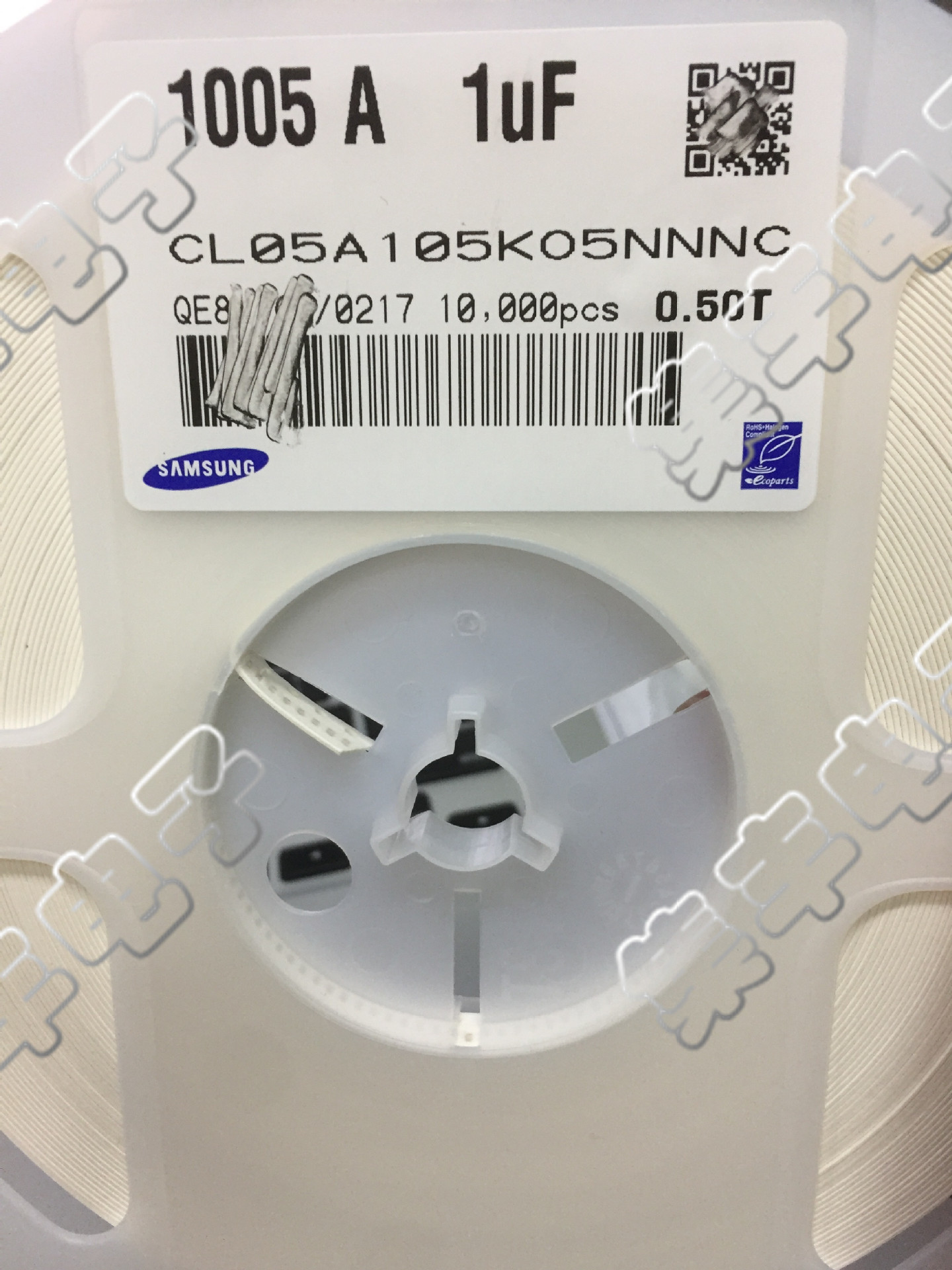 贴片三星电容 0402(1005) 105K 1uF 16V 10% 实物拍摄