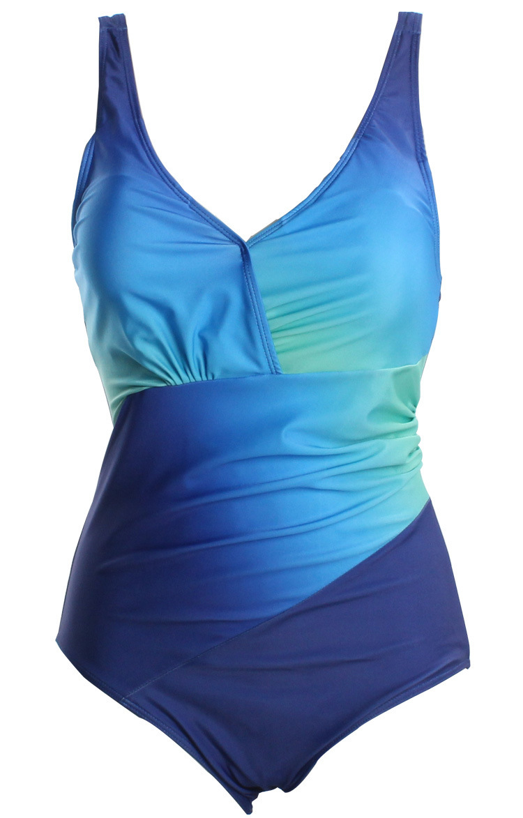 plus size sling backless low-cut gradient color one-piece swimsuit NSYLH132747