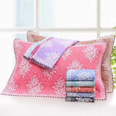 廠家直銷純棉三層紗布32股加厚枕巾