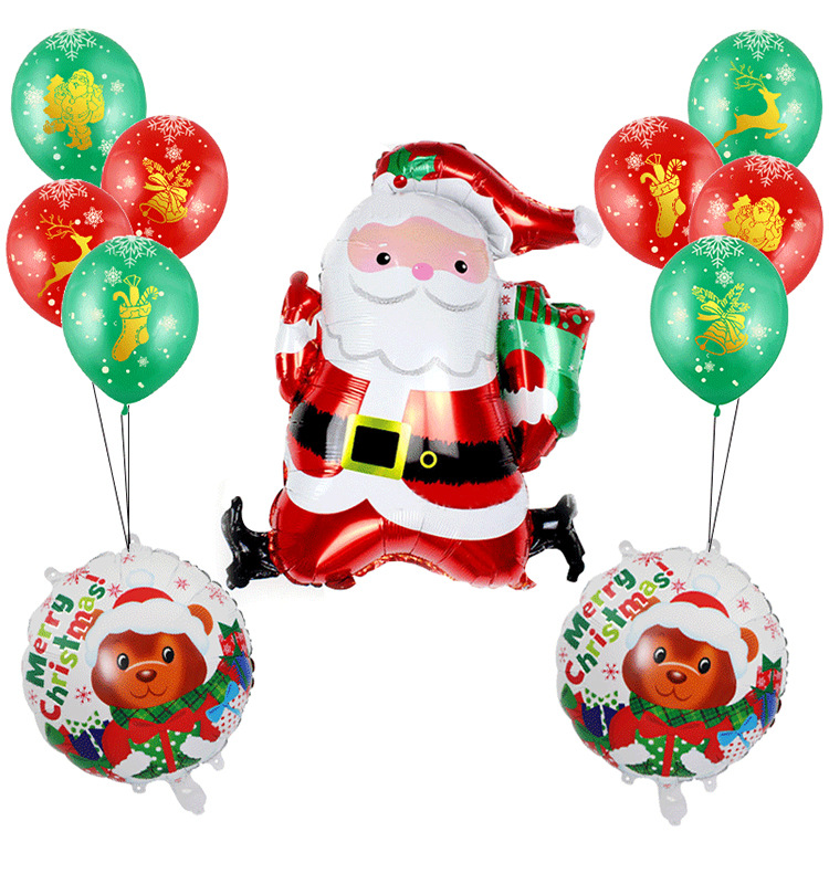 New Santa Aluminum Film Balloon Christmas Supplies Atmosphere Layout Holiday Balloon Set display picture 2