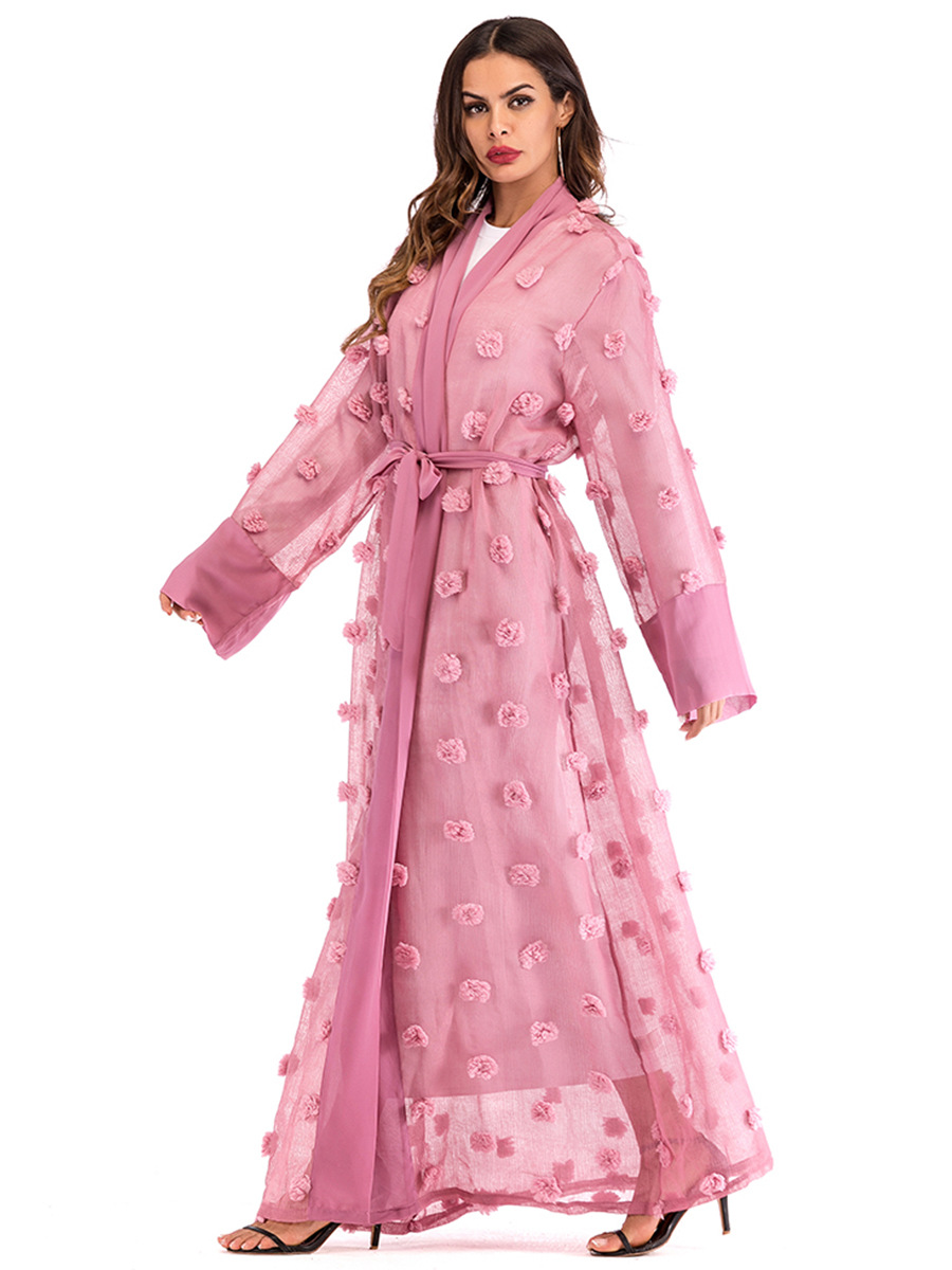 Title 15, Kadınlar için 3D Çiçek Örgü Gevşek Dantel Uzun ...