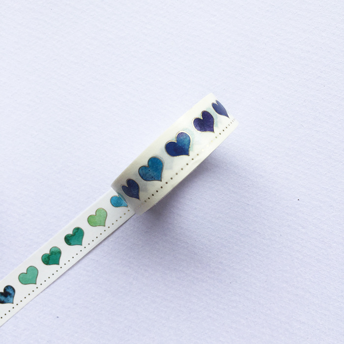 追月手帐烫金爱心小边框和纸胶带 10m长