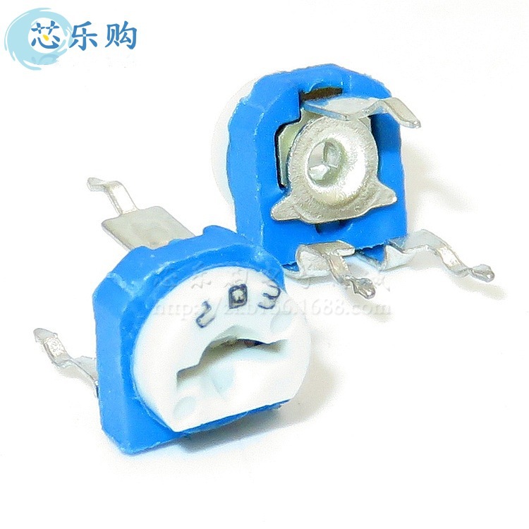 蓝白可调电阻 RM065-V1 203 20K欧 卧式 兰白可调 电位器 电阻器