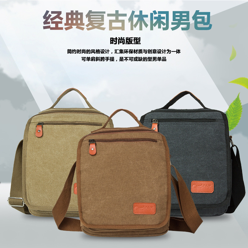 wholesale men and women leisure time Satchel Canvas bag The single shoulder bag Men's bag outdoors Multifunctional bag