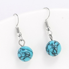 CHINTEN 歐美復古松石几何小圓球耳環宮廷風耳飾品跨境新品