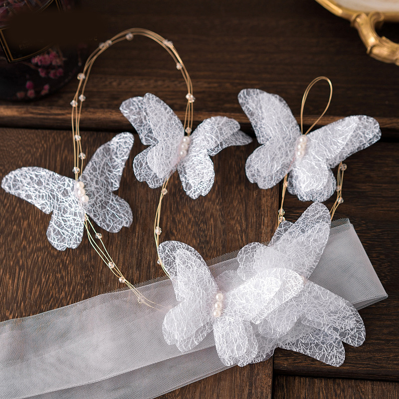 Wedding Bridal Headdress Butterfly Hairband Accessories Jewelry Set display picture 1