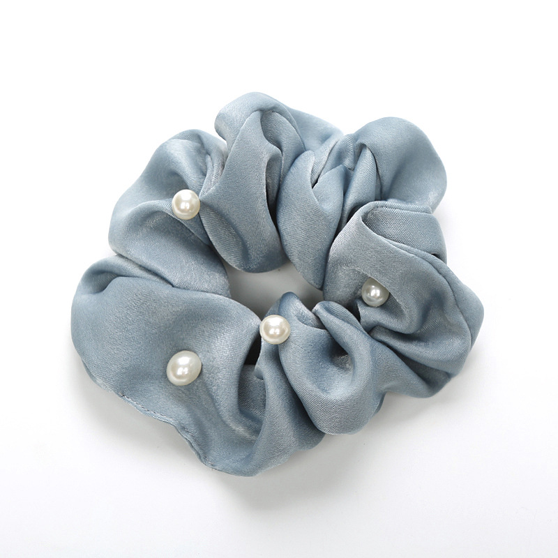 Korean Cloth Art Headdress Pearl Hair Band Tying Hair Rubber Band Large Intestine Hair Rope Holster Flower Hair Accessories Wholesale display picture 6