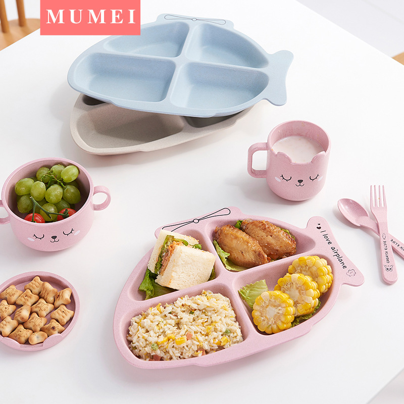 Source Manufacturer Mai Xiang Children's Dinner Plate Plastic Plane Dinner Plate Lunch Box Lunch Box Tableware Dinner Plate Set