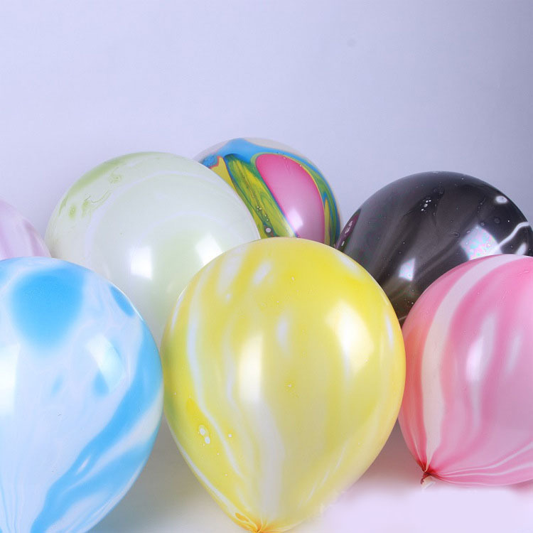 派对气球批发12寸彩云玛瑙红蓝绿紫黄黑充气汽球