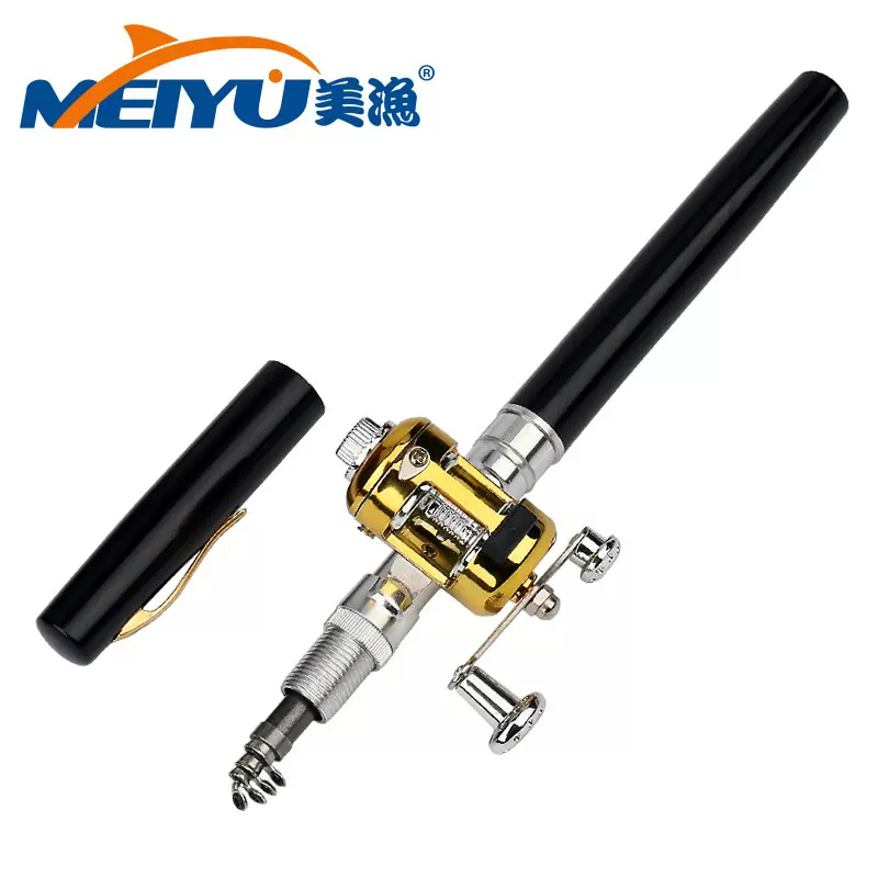 美渔钢笔式钓鱼竿跨境迷你冰钓竿口袋筏竿便携礼品鱼杆1米A-P-T