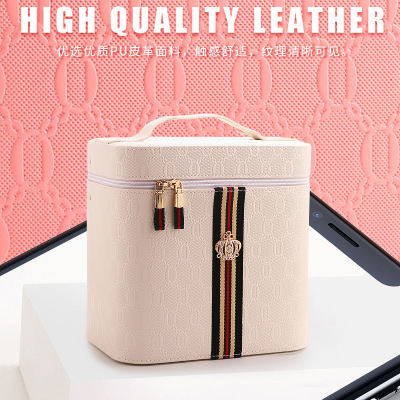 Cosmetic High-capacity Portable multi-storey function trumpet Simplicity the republic of korea portable Storage box 2018