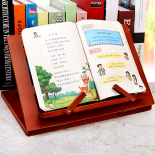 Настольная подставка для книг Reading Book Stand, сосновая деревянная регулируемая полка, держатель для планшета и книг 34×23.5×2.5 см