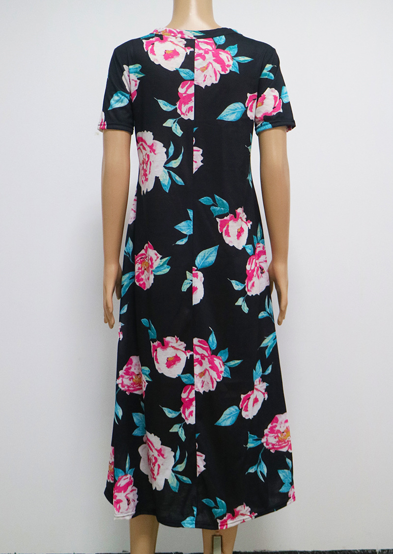 Summer Floral Print Midi Dress Cross Neck Pleated Design Versatile Style Perfect for Casual Outings Wholesale