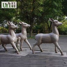 石雕梅花鹿 花岗岩鹿街道景观雕塑 工厂 YD-53