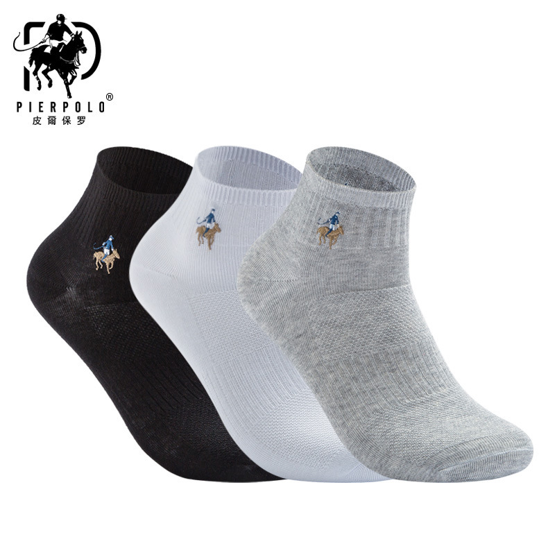 Men's socks PIERPOLO summer cotton boat Socks casual socks wholesale 2020 double needle mesh breathable