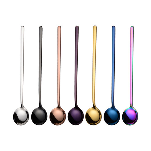 304 stainless steel mug spoon coffee stirring spoon 17cm titanium plated multi-color restaurant dessert shop western tableware