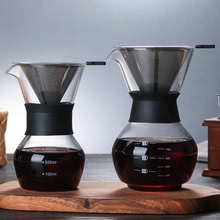厂家生产高硼硅耐热手冲咖啡壶 玻璃咖啡分享壶 玻璃咖啡壶咖啡具