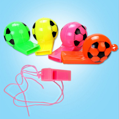 笑臉足球口哨 喇叭帶挂繩啦啦隊助威道具 印花哨子幼兒園禮品贈品