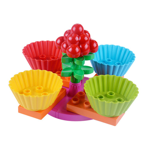 Compatible with LEGO large particle assembled building block accessories Ferris wheel rotating plate seesaw children's playground educational toys