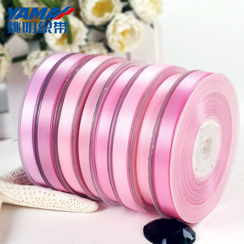 Yao Ming cinta material de satén de doble cara accesorios para el cabello de la boda cinta hecha a mano diy100mm Rojo serie 156-183