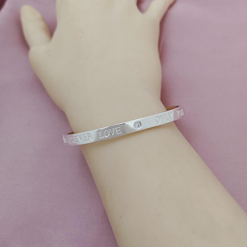 Forever Love Sterling Silver Confession Bracelet Silver 999 Women's Silver Jewelry Fashion OL Valentine's Day Gift