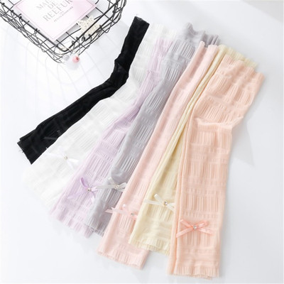 防晒袖套手臂套夏季防晒手套冰丝袖女薄长款甜美可爱开车袖子手套|ru