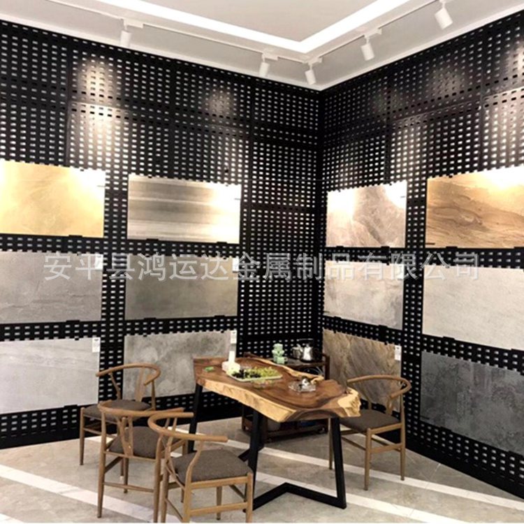 machining Customized ceramic tile Hooks Display rack vertical ceramics Sample holder punching Pegboard Display Wall
