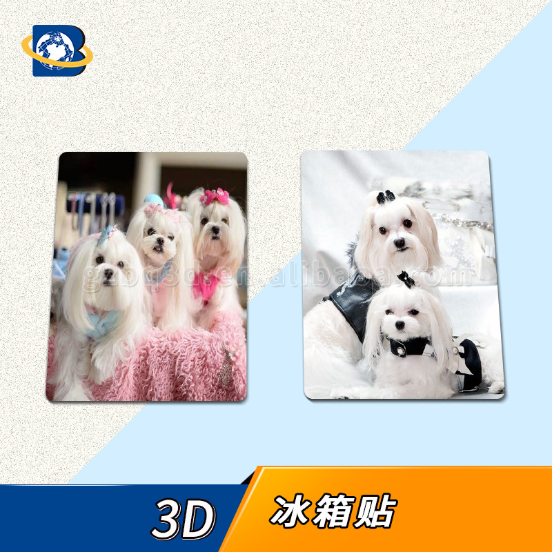 新款动物狗狗3D立体磁性冰箱贴定制 光栅pet材料三维立体效果