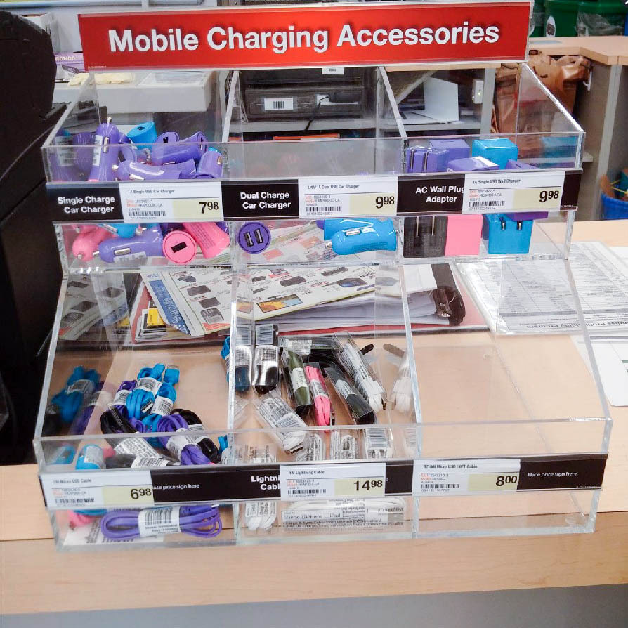 定做手机数据线充电器展示架车充手机配件数据线展示架亚克力