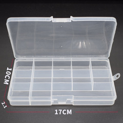 10-grid 15-grid 24-grid fixed transparent PP plastic storage box jewelry bead small item organizer kit parts box