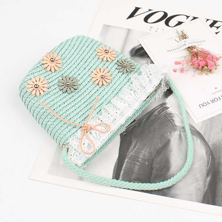 Children's Bag Fashion Wild Children's Straw Flower Princess Bag Wholesale Nihaojewelry display picture 9