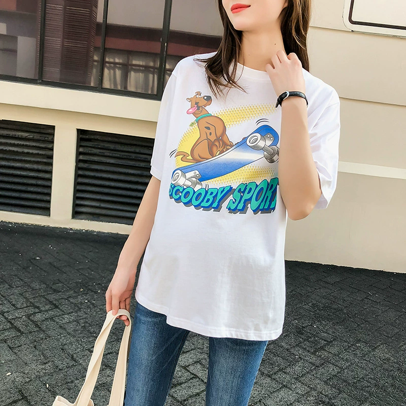 Летняя Новая модная футболка с короткими рукавами для беременных, базовое пальто для беременных, поколение волос, прилив, мама